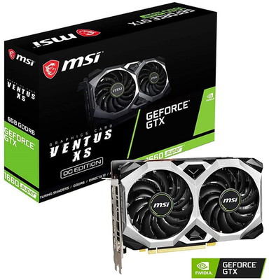 Carte graphique superbe des 1660s DVI de carte graphique de GeForce GTX 1660 de jeu de MSI