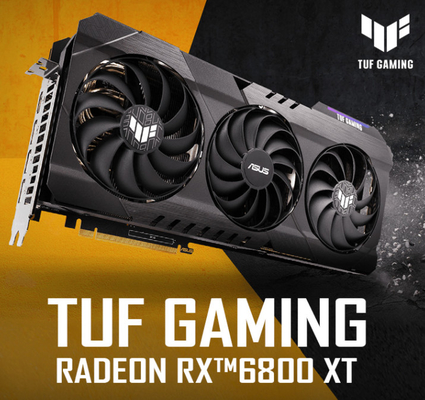 L'exploitation de carte graphique de Rx 6800xt de haute performance calent la carte graphique 16gb 256 mordue