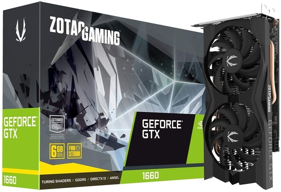 carte graphique de GeForce GTX 1660 6GB GDDR5 de jeu de Rig Graphics Card ZOTAC de l'exploitation 192Bit